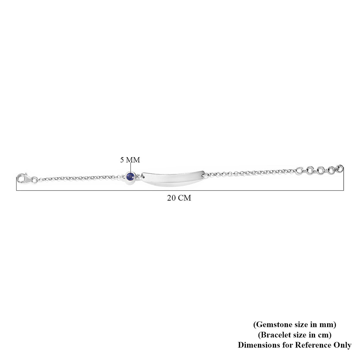 0.75 Ct Masoala Sapphire Bracelet Size 5 inch in Platinum Plated Sterling Silver 3627523 2