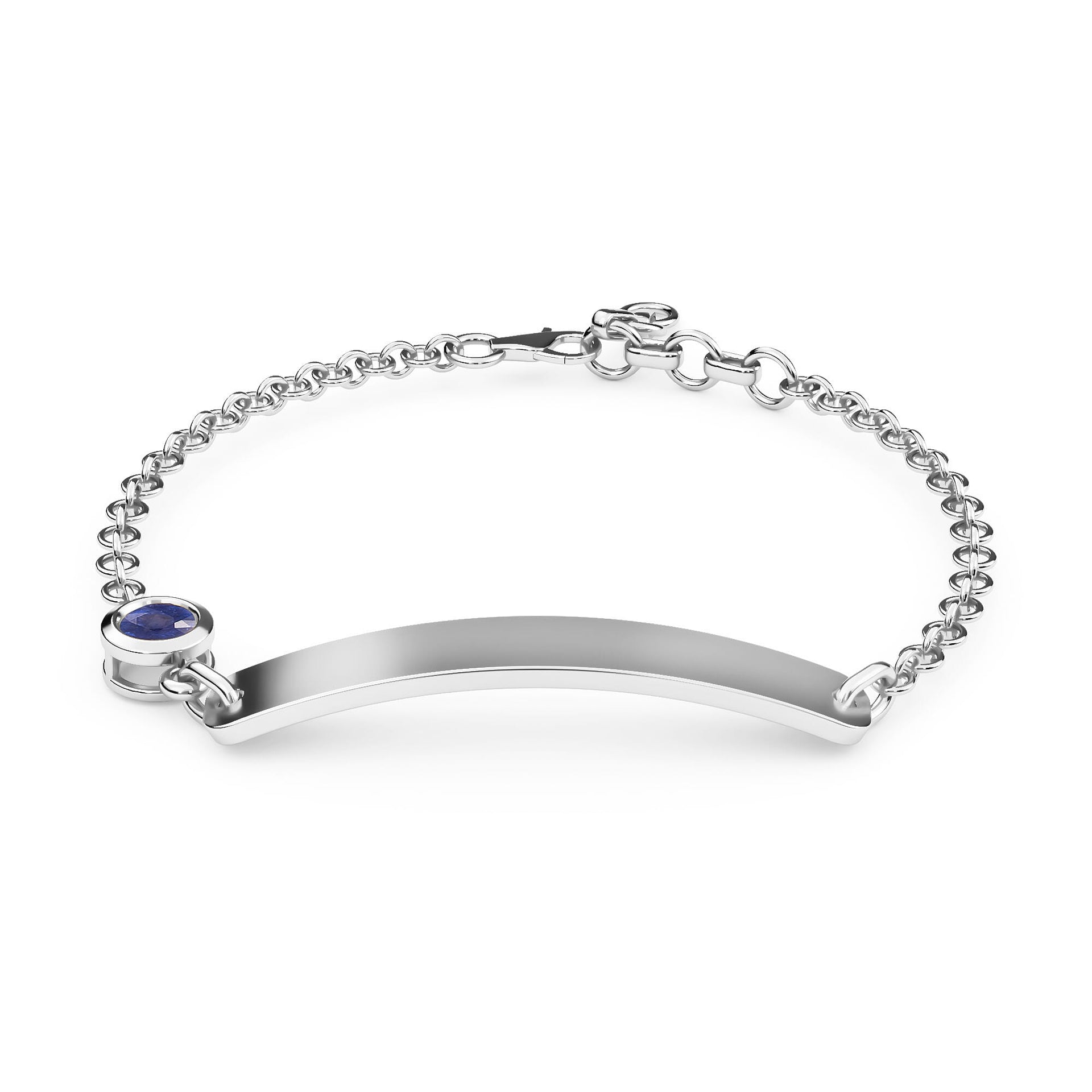 0.75 Ct Masoala Sapphire Bracelet Size 5 inch in Platinum Plated Sterling Silver 3627523 5
