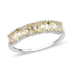 Yellow Apatite 7-Stone Ring in Sterling Silver 1.21 Ct.