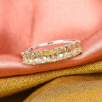 Yellow Apatite 7-Stone Ring in Sterling Silver 1.21 Ct.