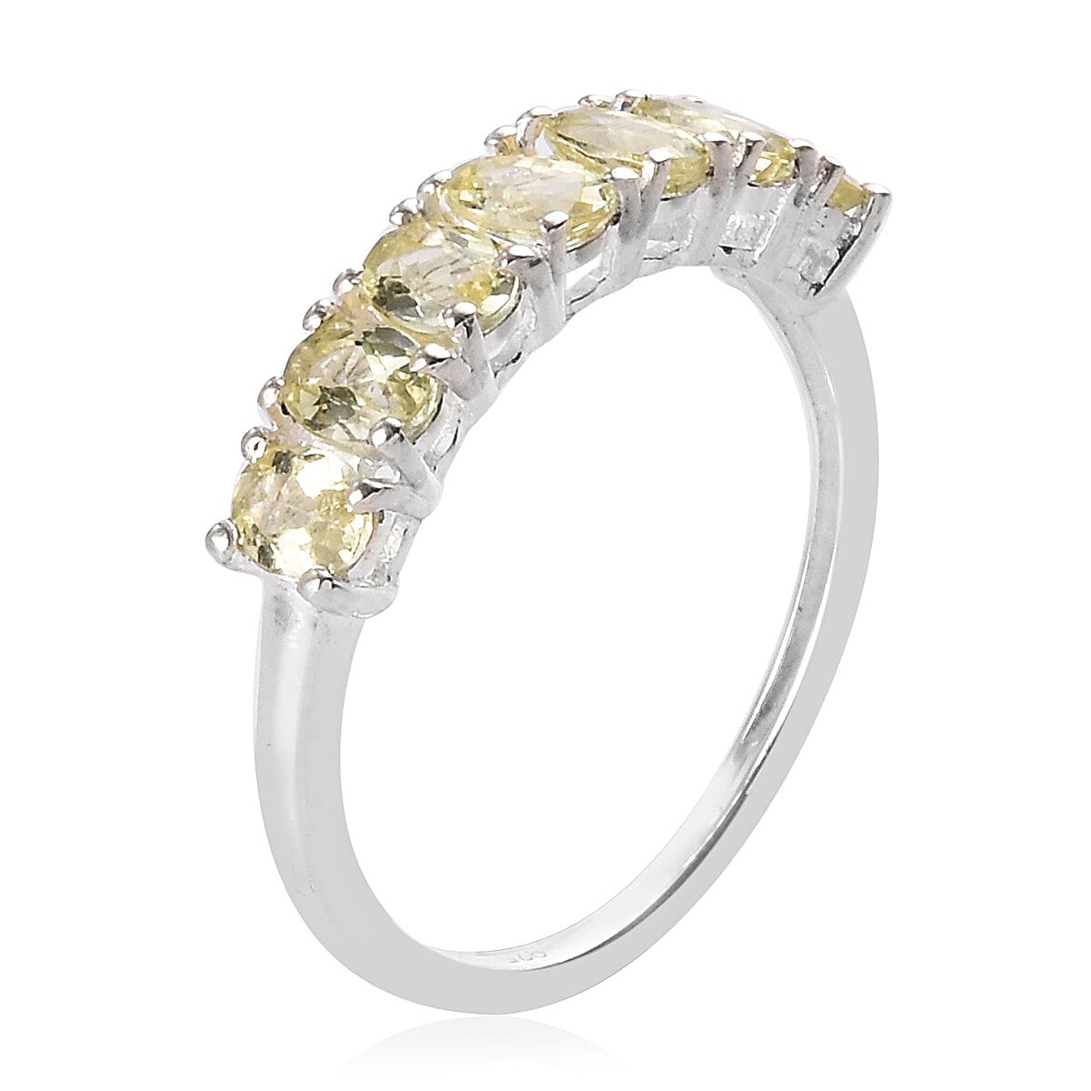 0.75 Ct. Yellow Apatite 7 Stone Ring in Sterling Silver 3737653 4