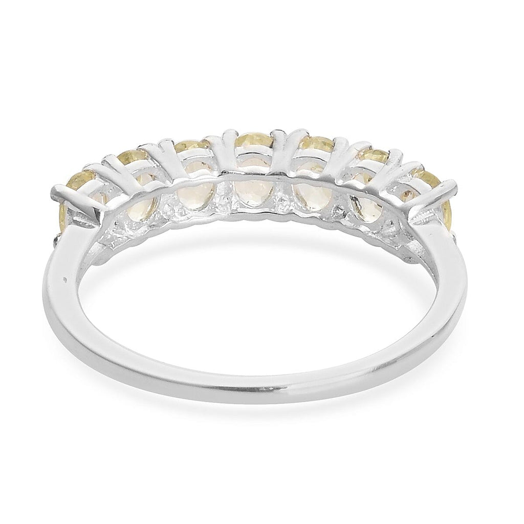 Yellow Apatite 7-Stone Ring in Sterling Silver 1.21 Ct.