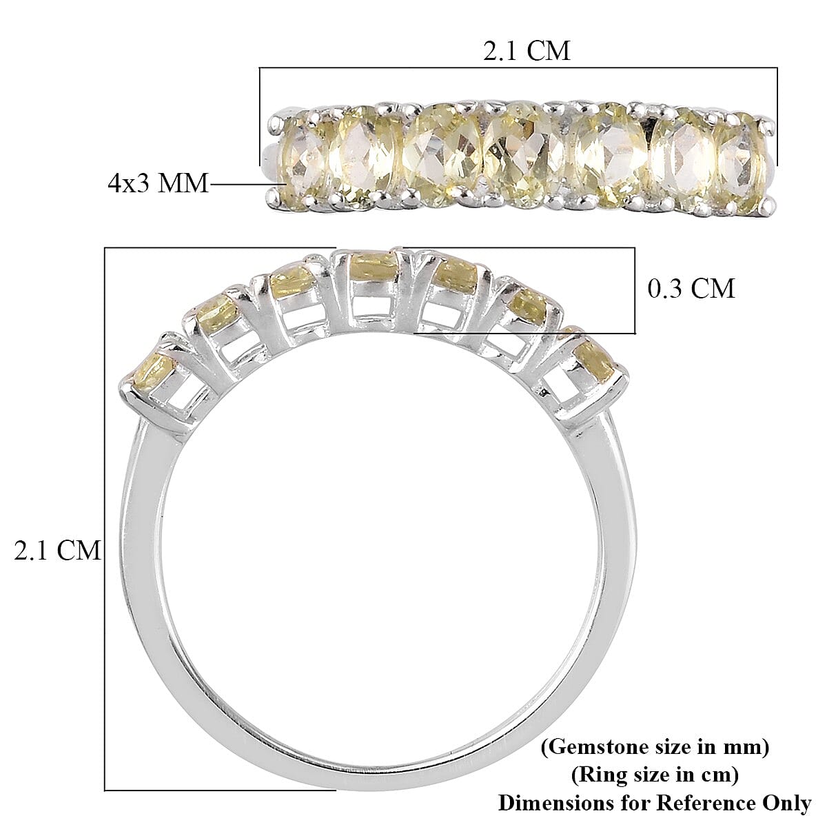 0.75 Ct. Yellow Apatite 7 Stone Ring in Sterling Silver 3737653 6