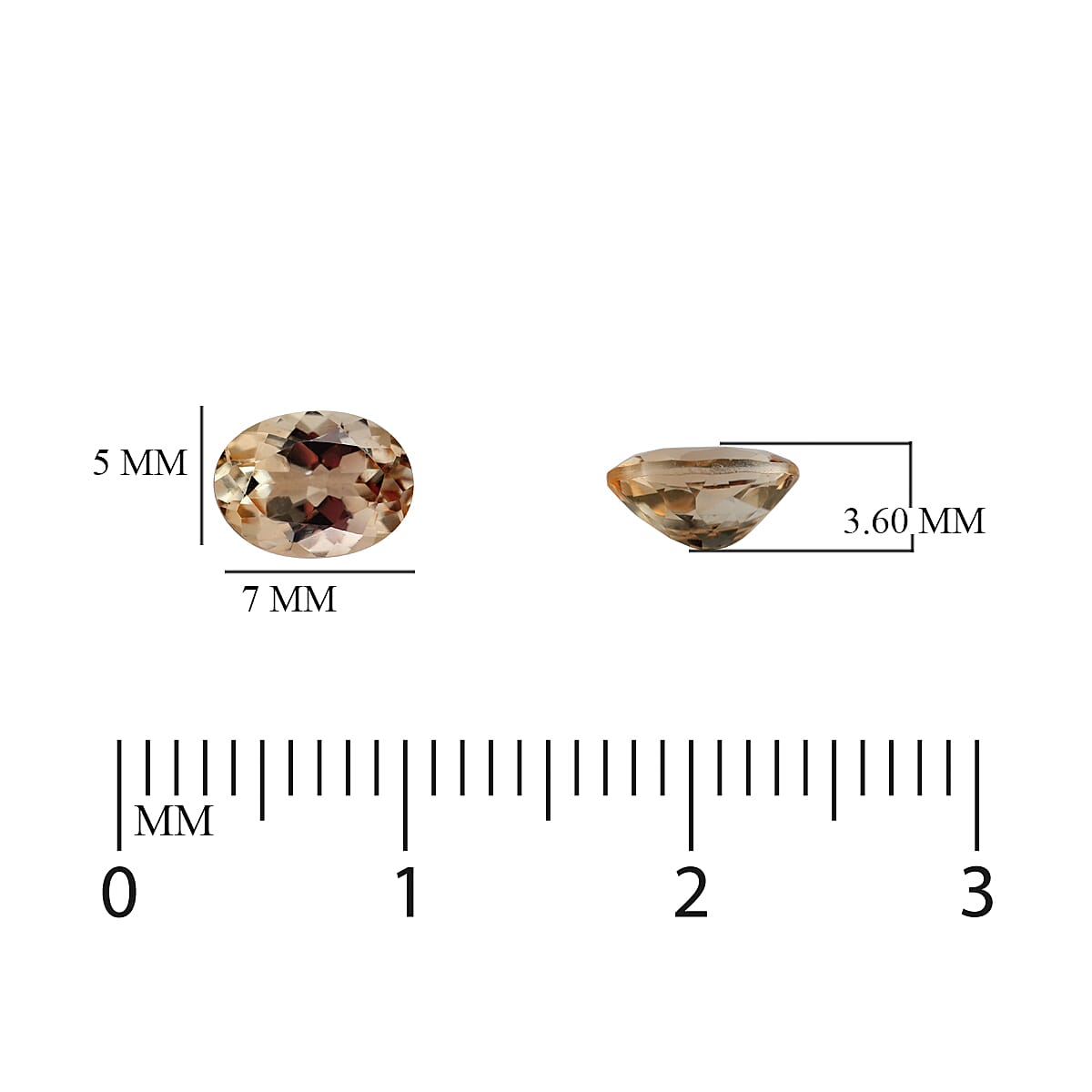 0.76 Ct. A Grade Loose Gem Imperial Topaz Oval 7x5mm 6194411 3