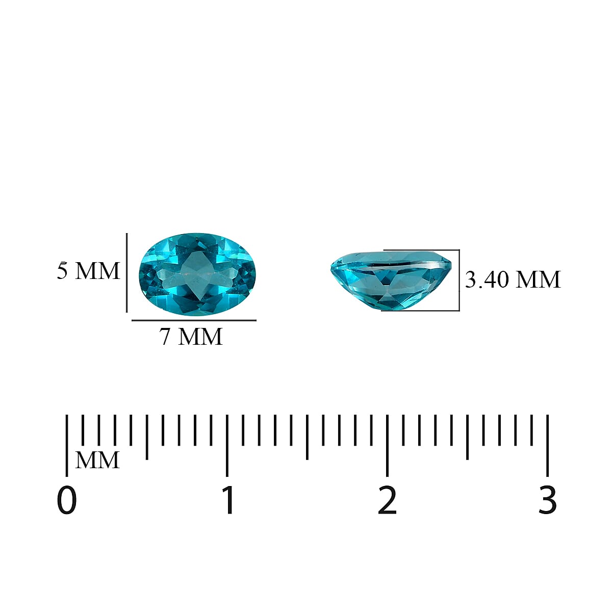 0.78 Ct. A Grade Loose Gemstone Paraiba Topaz 7x5 mm with Gift Box 6170947 3