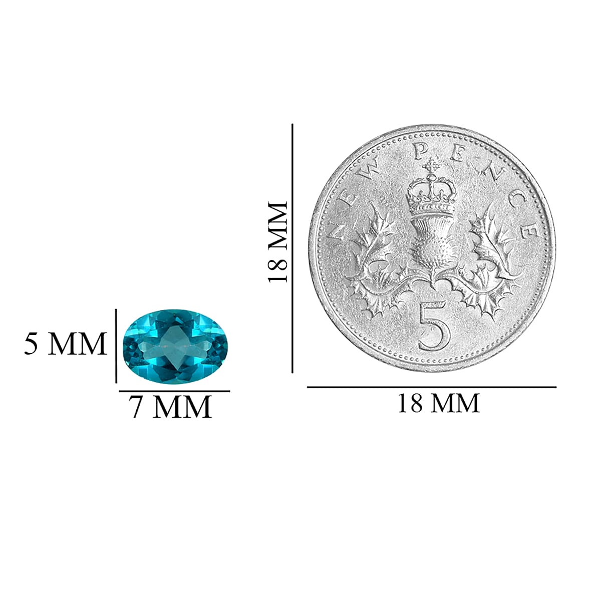 0.78 Ct. A Grade Loose Gemstone Paraiba Topaz 7x5 mm with Gift Box 6170947 4