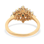 Arizona Sleeping Beauty Turquoise and Natural Cambodian Zircon Ring in 14K Gold Overlay Sterling Silver 1.41 Ct.