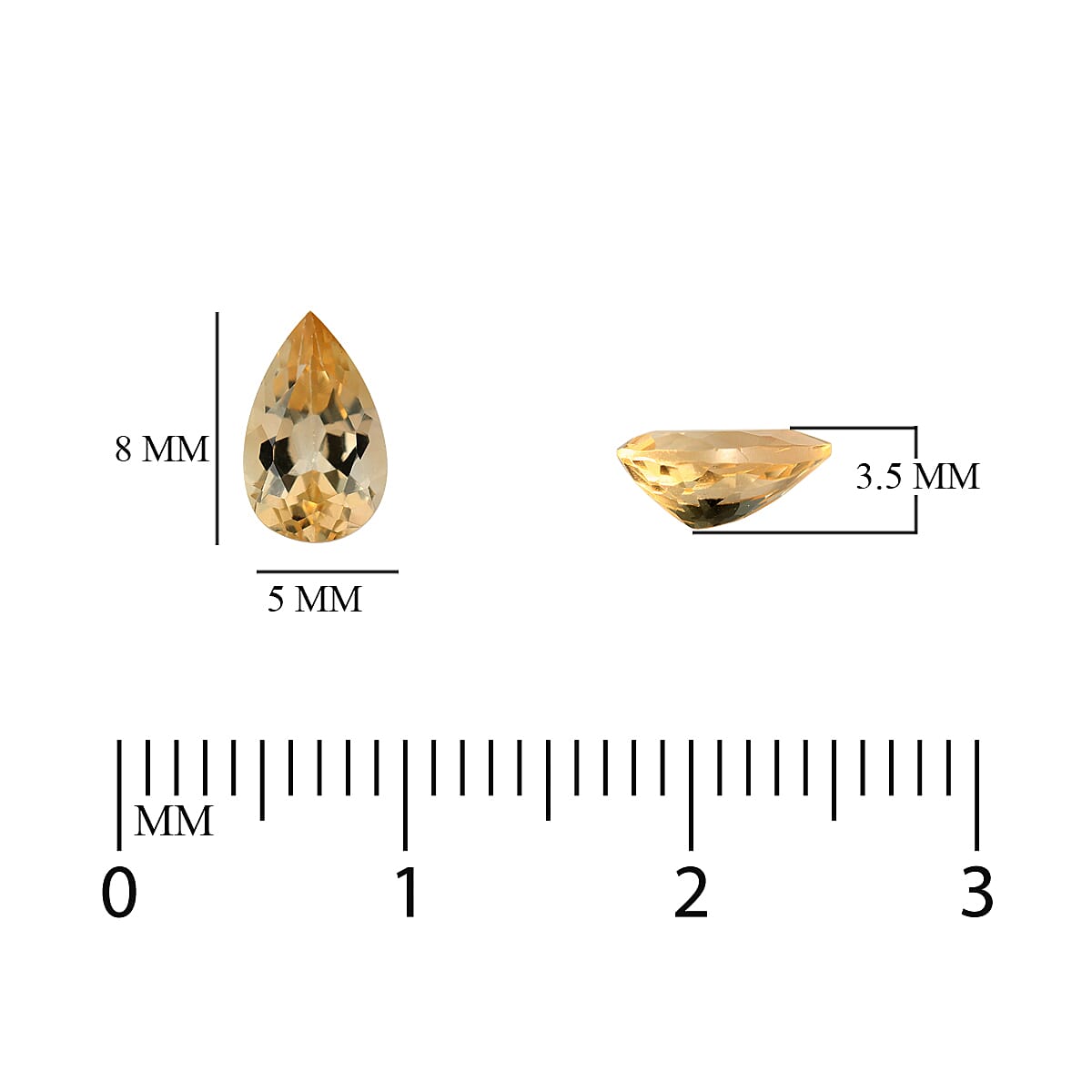 0.85 Ct. AAA Grade Loose Gem Imperial Topaz Pear 8x5 mm 6194414 3