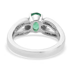Santa Terezinha AAA Emerald & Natural Zircon Ring in Platinum Overlay Sterling Silver