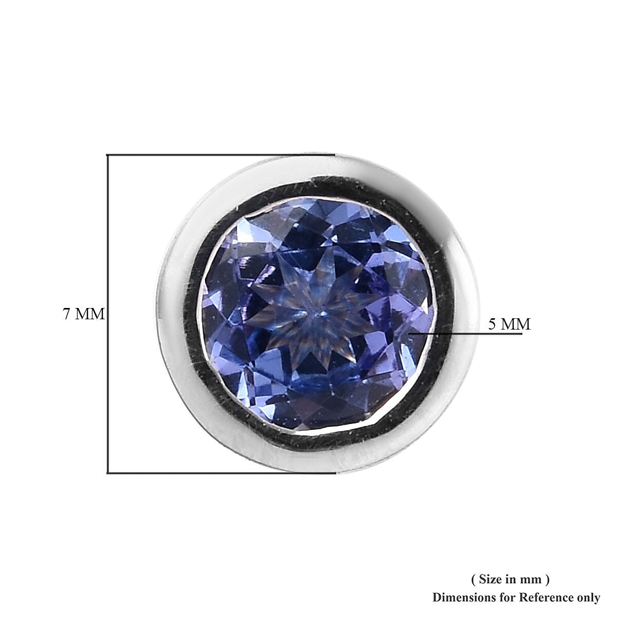 0.88 Ct AA Tanzanite Stud Solitaire Earrings in Platinum Plated Sterling Silver 3588201 4