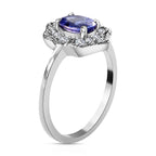 One Time Deal- Tanzanite and Natural Zircon Ring in Platinum Overlay Sterling Silver