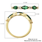 ELANZA Simulated  Diposide and Simulated Diamond Ring in Yellow Gold Overlay Sterling Silver