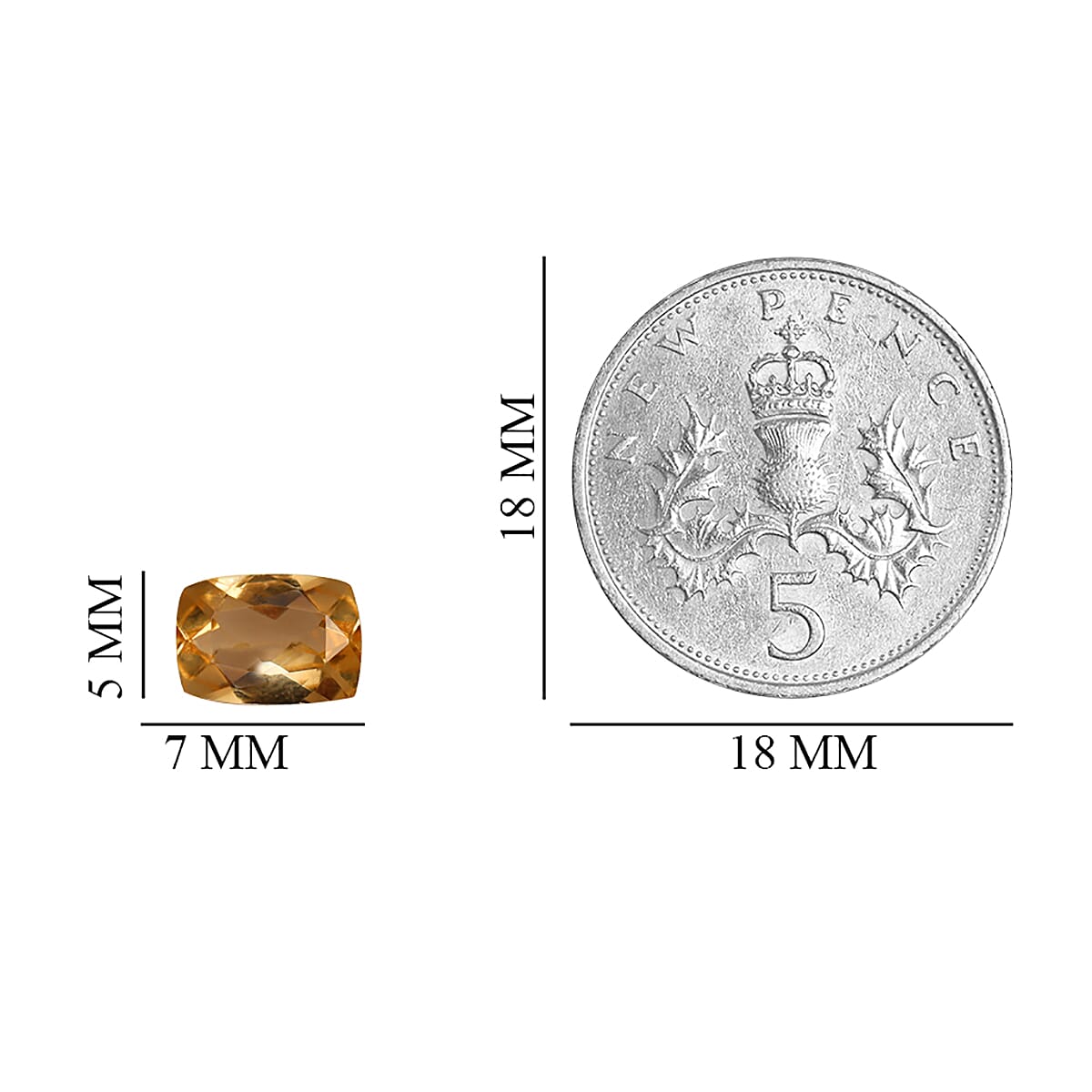 0.92 Ct. AA Grade Loose Gem Imperial Topaz Cushion cut 7x5mm 6194412 4