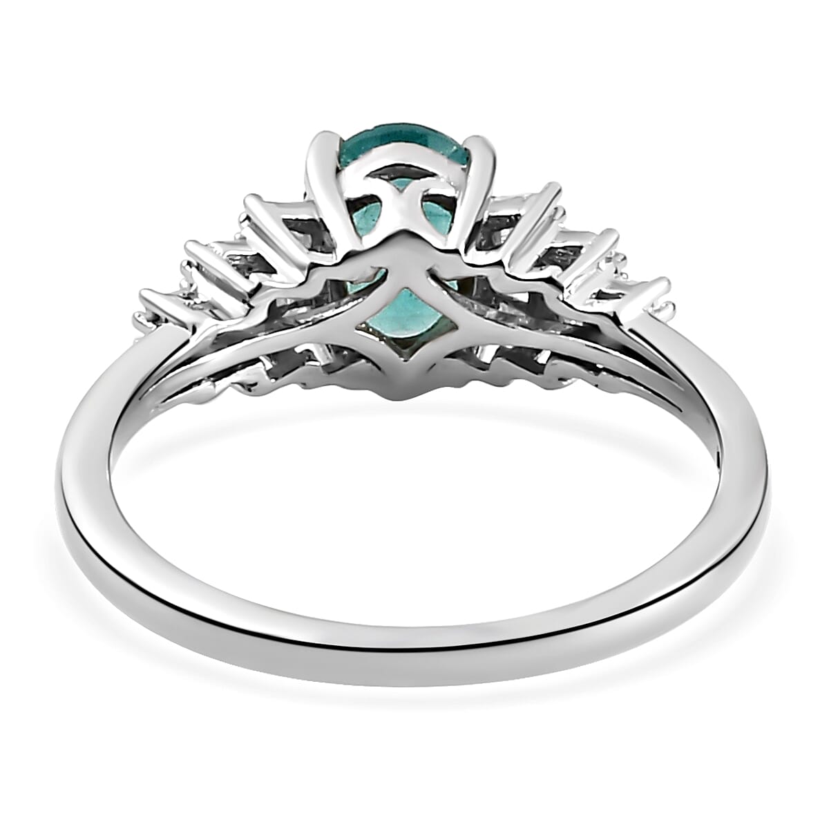 0.95 Carat Grandidierite and Diamond Ballerina Ring in Platinum Plated Sterling Silver 7600038 5