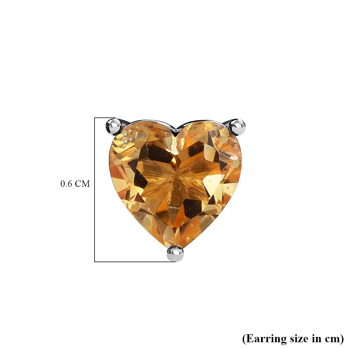 0.97 Ct. Citrine Solitaire Earrings in Platinum Plated Sterling Silver 3815608 5