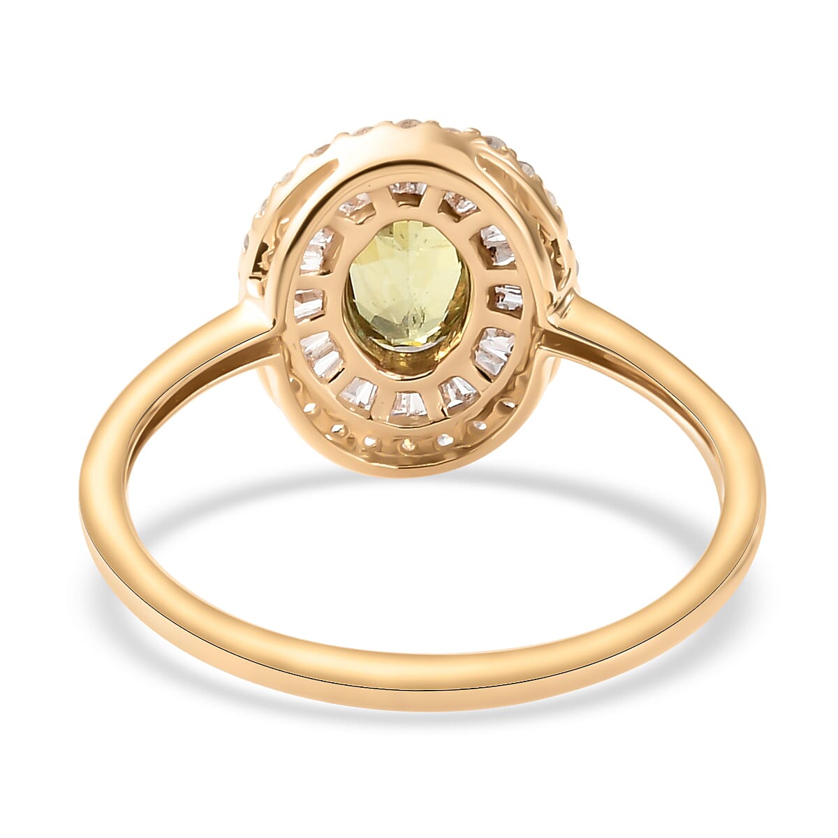 1.12 Ct. Demantoid Garnet and Diamond Cluster Ring in  9K Yellow Gold 8716193 5