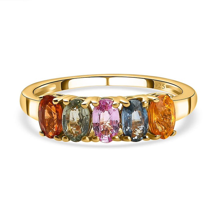 1.25 Ct. Rainbow Sapphire Ring in 18K Vermeil Gold Plated Sterling Silver 3823421 1