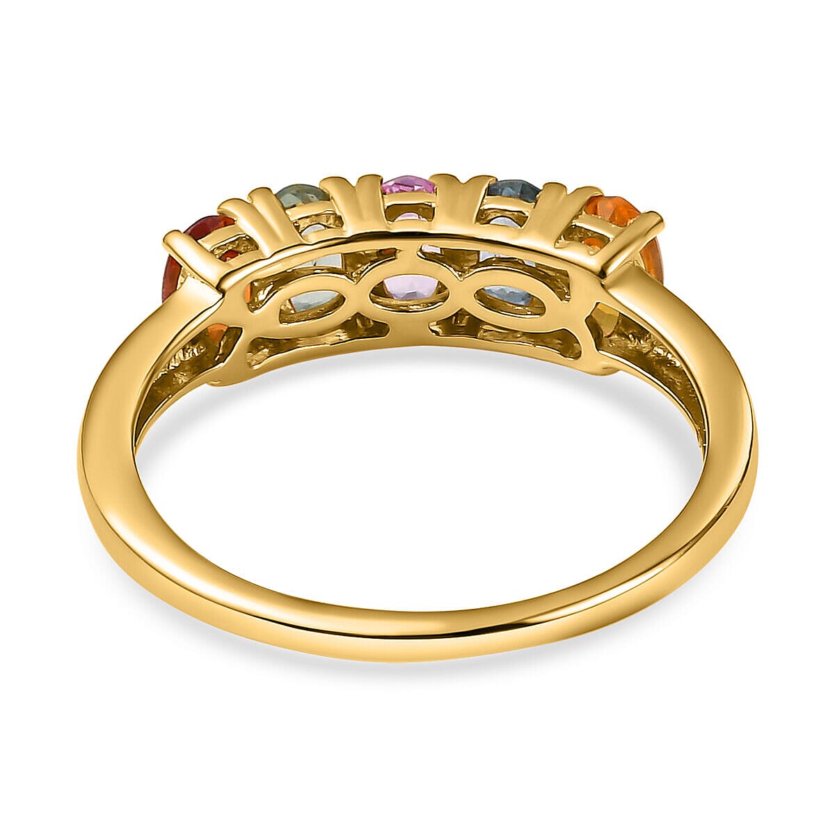 1.25 Ct. Rainbow Sapphire Ring in 18K Vermeil Gold Plated Sterling Silver 3823421 9