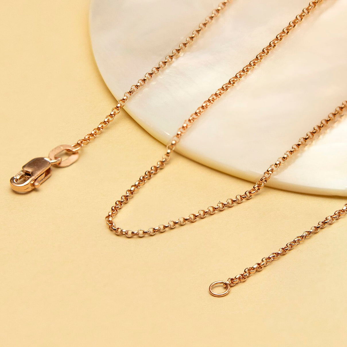 1.2mm Round Belcher Chain 20 Inch in 9K Rose Gold 7590823 1