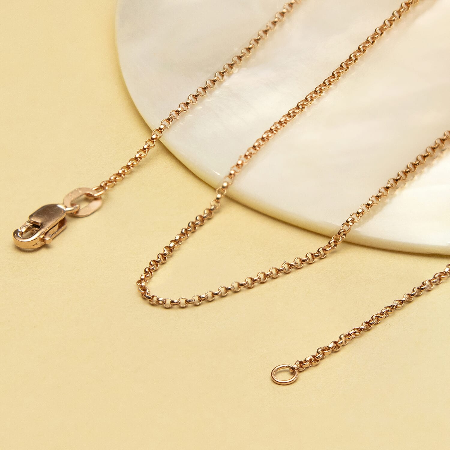 1.2mm Round Belcher Chain 20 Inch in 9K Rose Gold 7590823 1