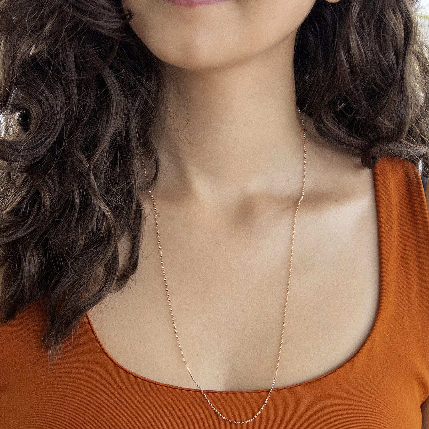 1.2mm Round Belcher Chain 24 Inch in 9K Rose Gold 7590811 2