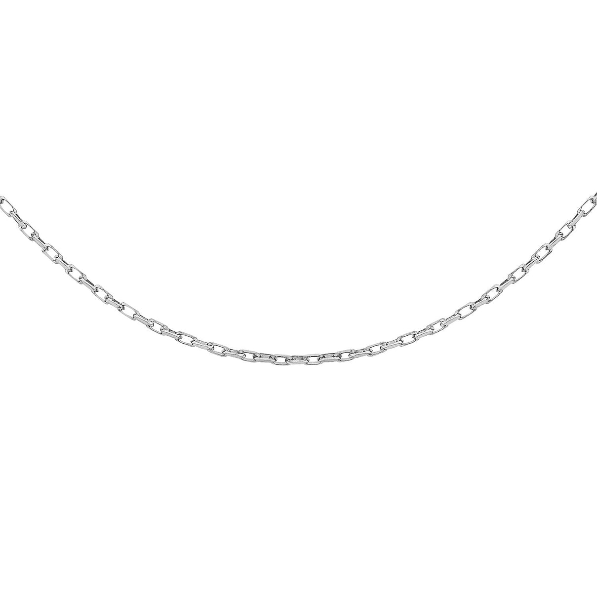 1.4mm Diamond Cut Belcher Chain 16 Inch in 9K White Gold 7591460 3
