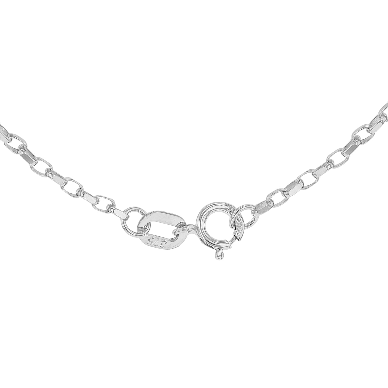 1.4mm Diamond Cut Belcher Chain 16 Inch in 9K White Gold 7591460 4