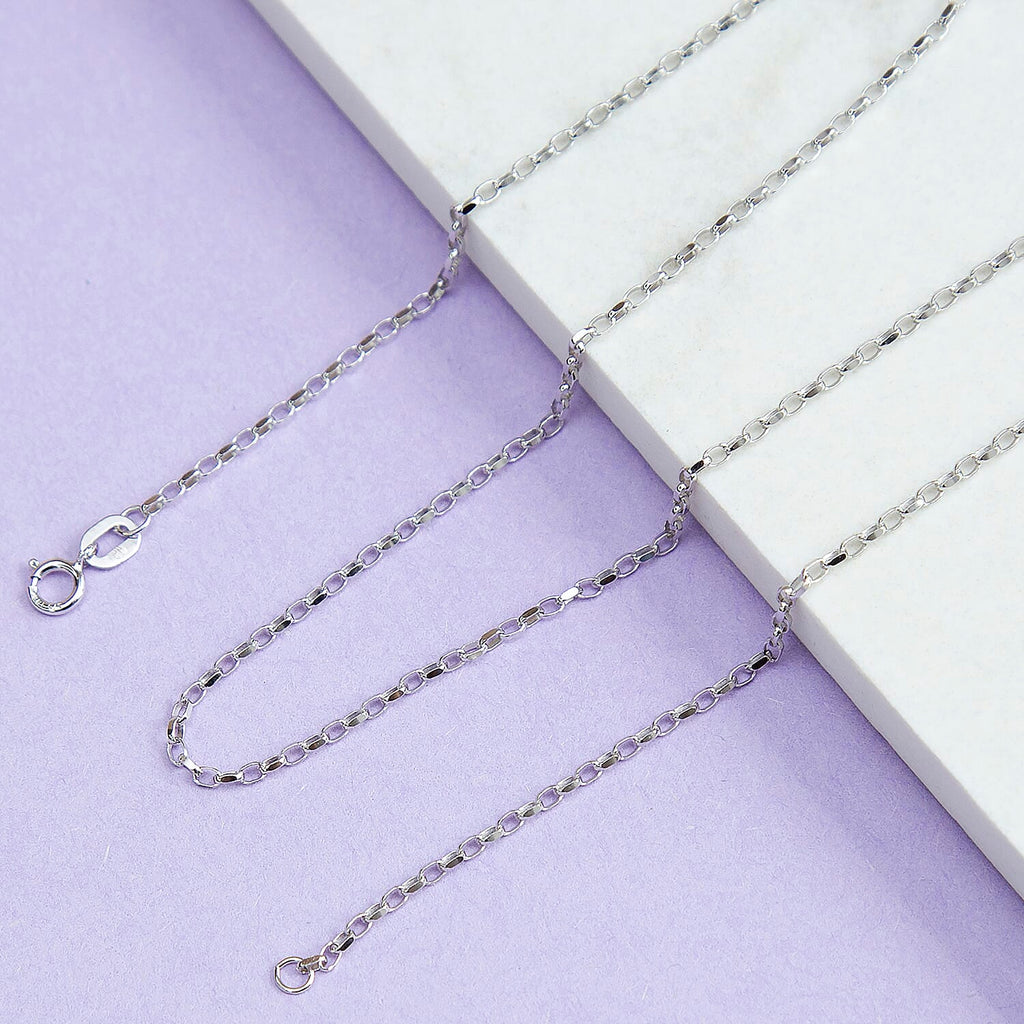 9K White Gold  Chain (Size - 20),  Gold Wt. 2 Gms