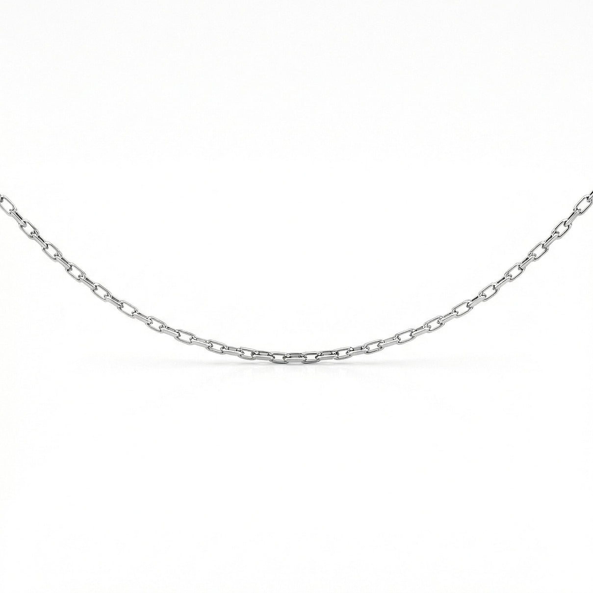 1.4mm Diamond Cut Belcher Chain 22 Inch in 9K White Gold 7591379 0