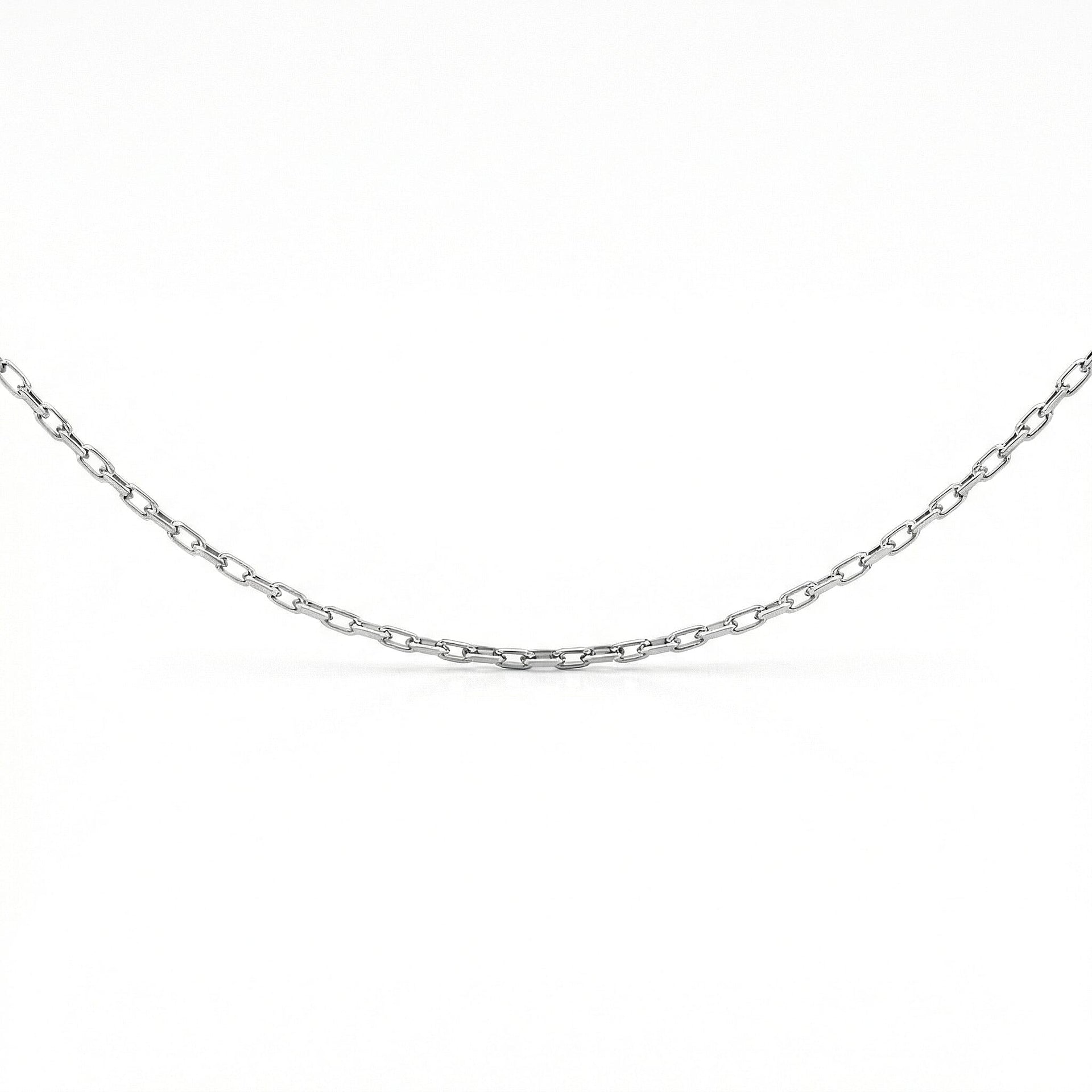 1.4mm Diamond Cut Belcher Chain 22 Inch in 9K White Gold 7591379 0