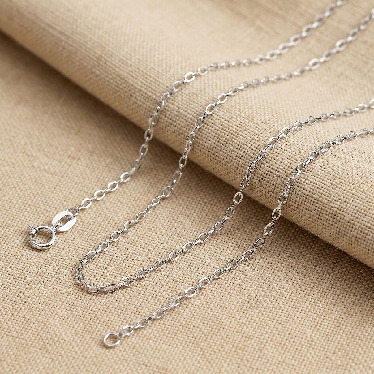 1.4mm Diamond Cut Belcher Chain 22 Inch in 9K White Gold 7591379 1