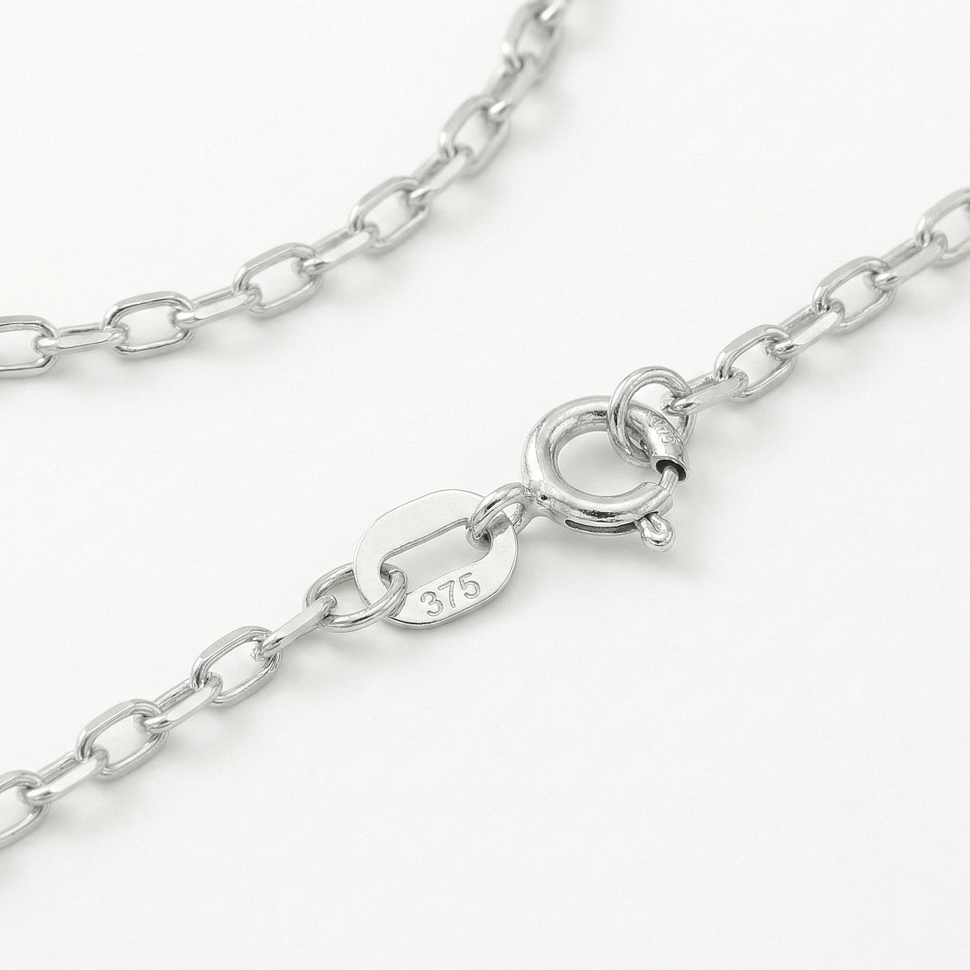 1.4mm Diamond Cut Belcher Chain 22 Inch in 9K White Gold 7591379 4