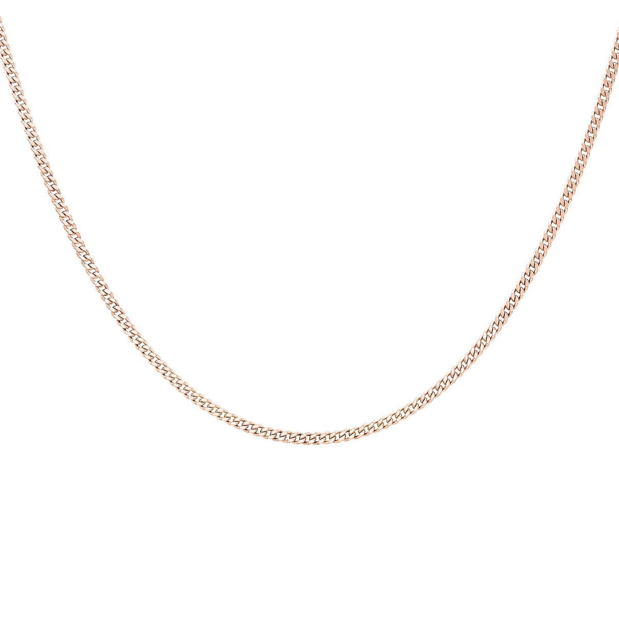1.4mm Diamond Cut Curb Chain 20 Inch in 9K Rose Gold 7592771 0