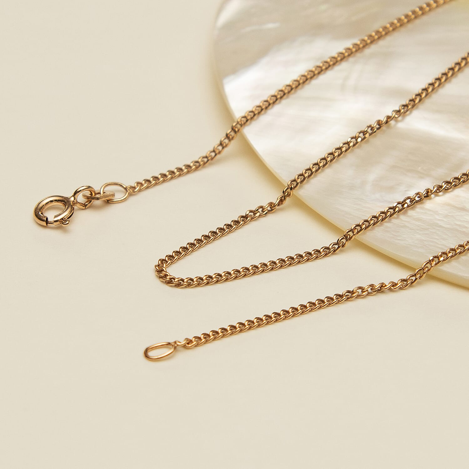 1.4mm Diamond Cut Curb Chain 20 Inch in 9K Rose Gold 7592771 1