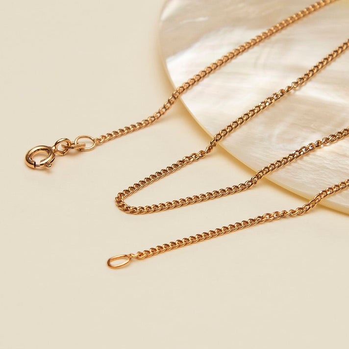1.4mm Diamond Cut Curb Chain 20 Inch in 9K Rose Gold 7592771 2