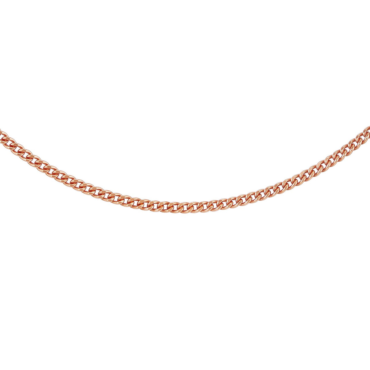 1.4mm Diamond Cut Curb Chain 20 Inch in 9K Rose Gold 7592771 3