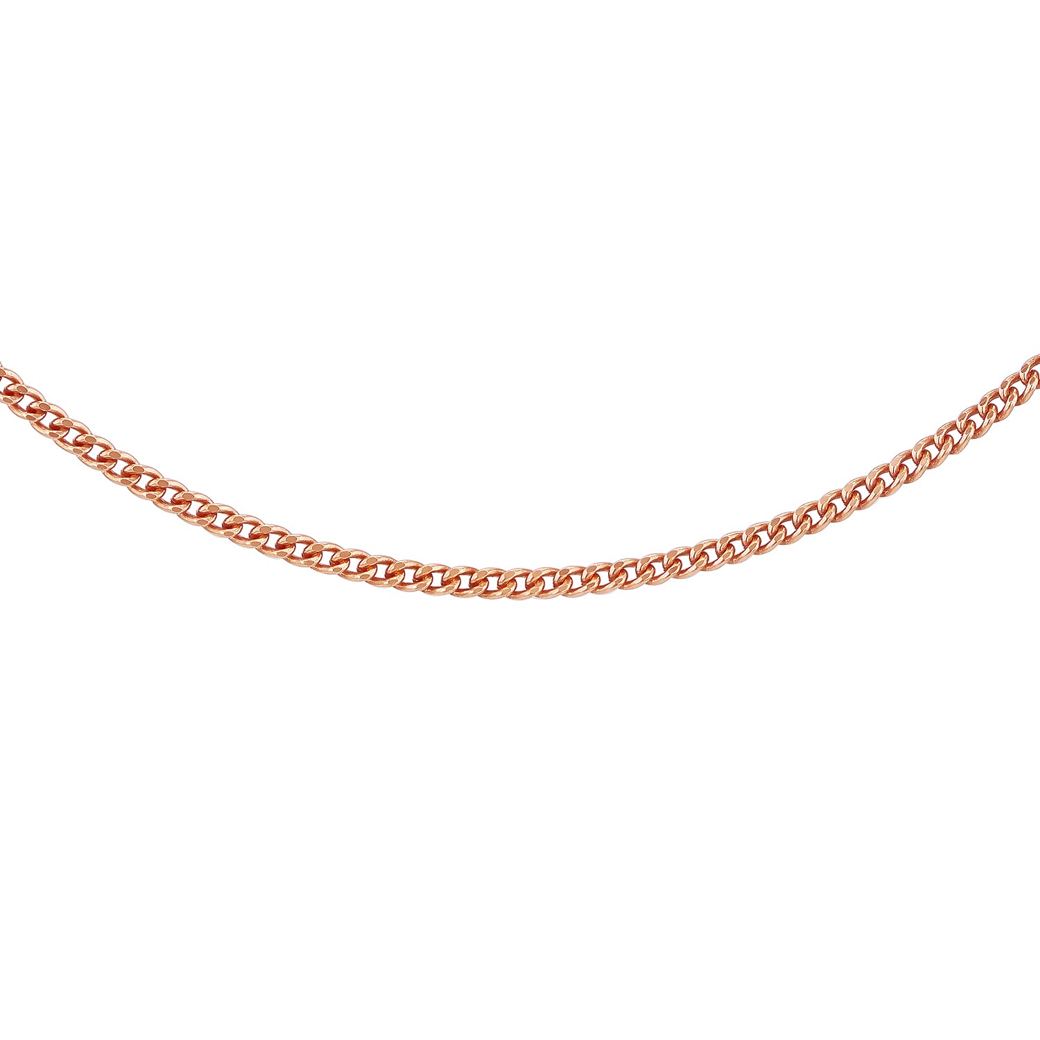 1.4mm Diamond Cut Curb Chain 20 Inch in 9K Rose Gold 7592771 3