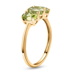 Hebei Peridot Triology Ring in 18K Vermeil Yellow Gold Plated Sterling Silver 1.53 Ct.