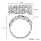 D'Joy Moissanite Half Eternity Ring in Platinum Overlay Sterling Silver 1.58 Ct.
