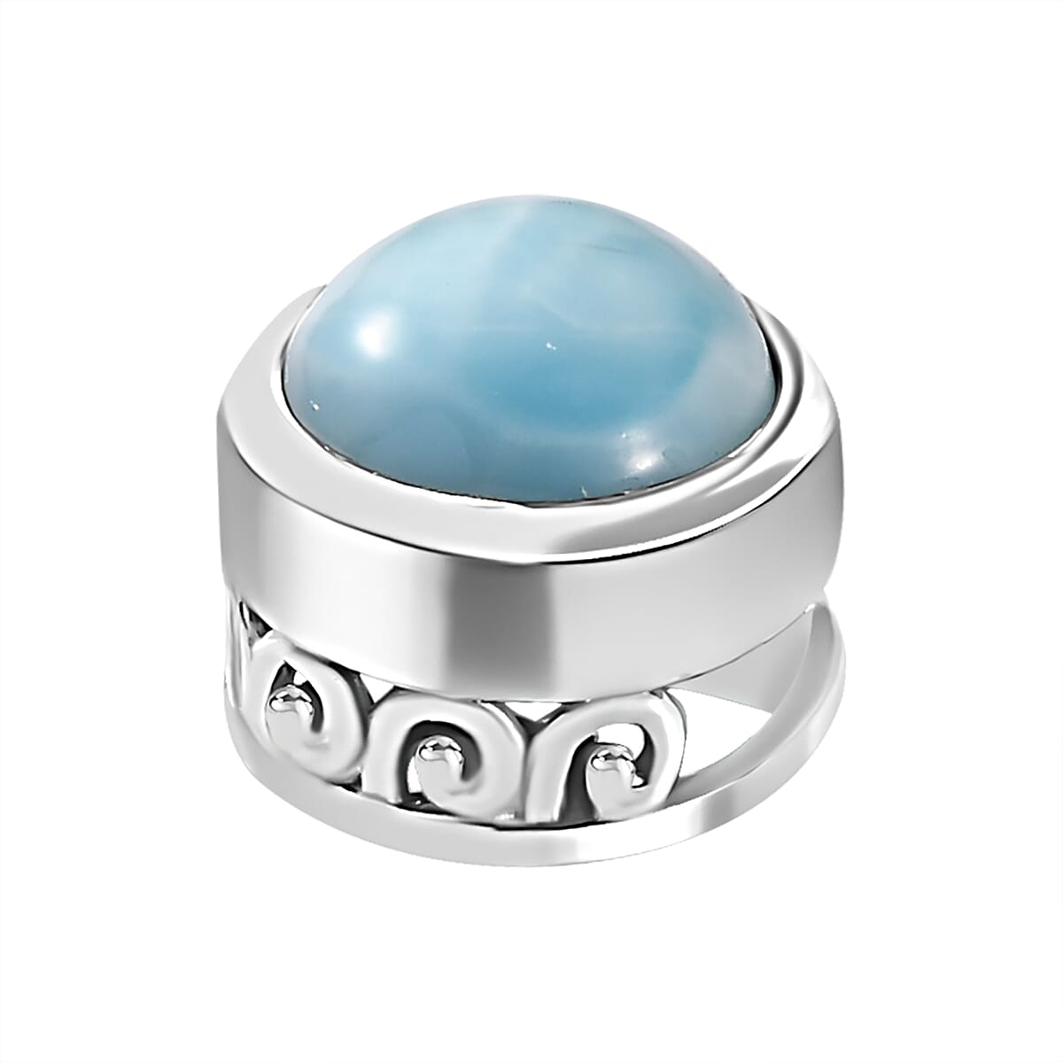 1.60 Ct. Larimar Pendant in Platinum Plated Sterling Silver 8716541 5