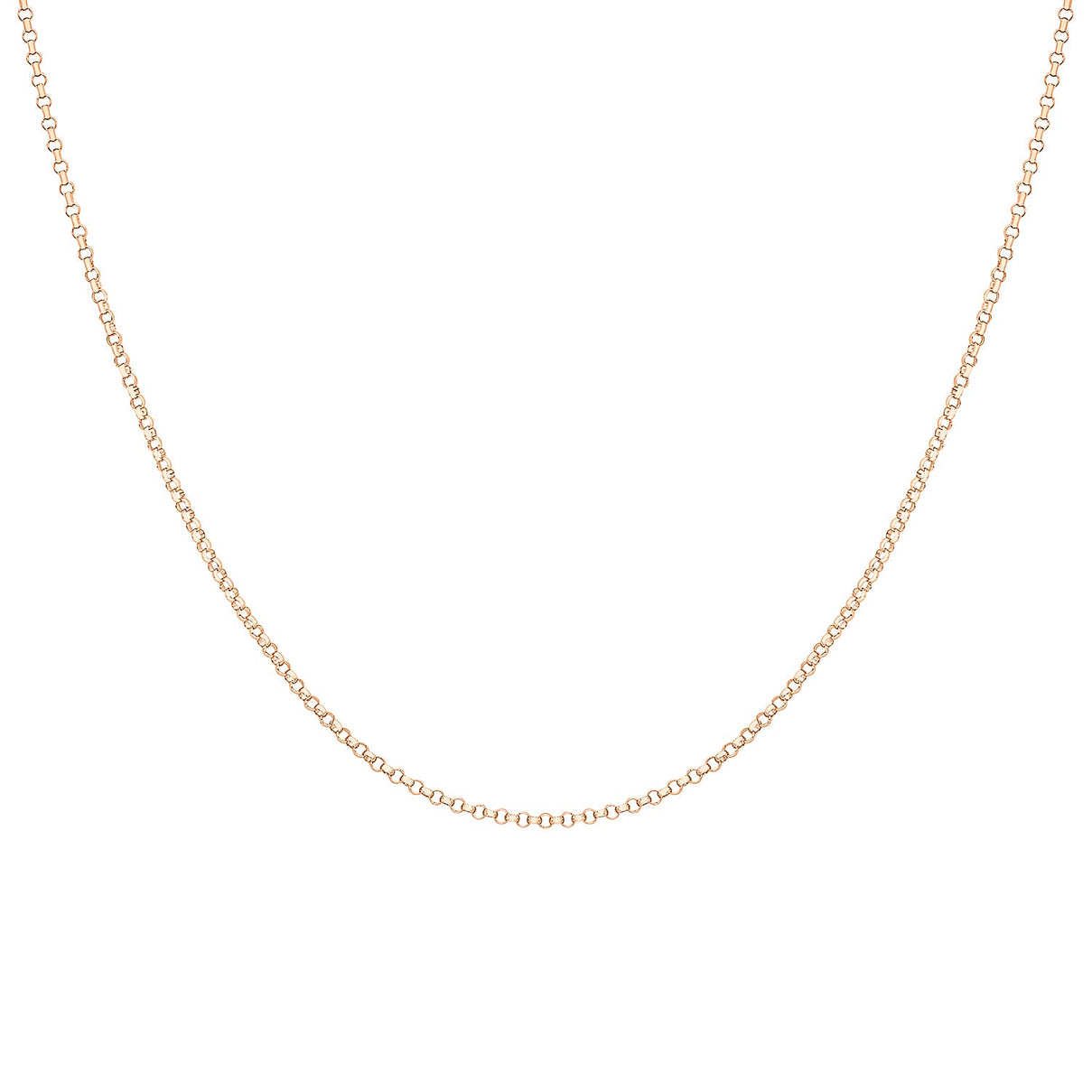 1.7mm Round Belcher Chain 18 Inch in 9K Rose Gold 7590793 0