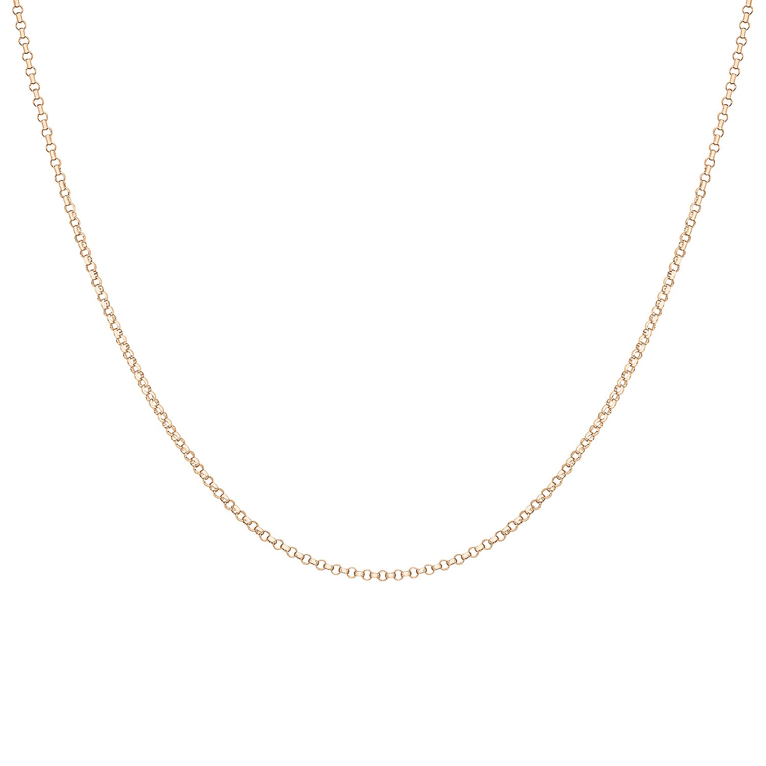 1.7mm Round Belcher Chain 18 Inch in 9K Rose Gold 7590793 0