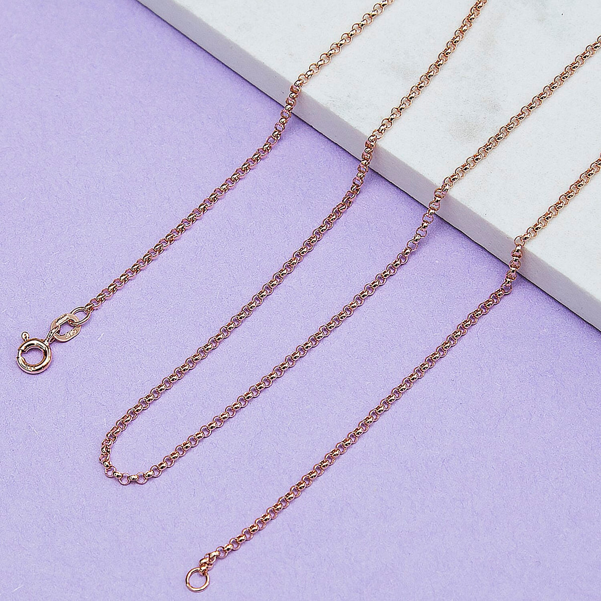 1.7mm Round Belcher Chain 18 Inch in 9K Rose Gold 7590793 1