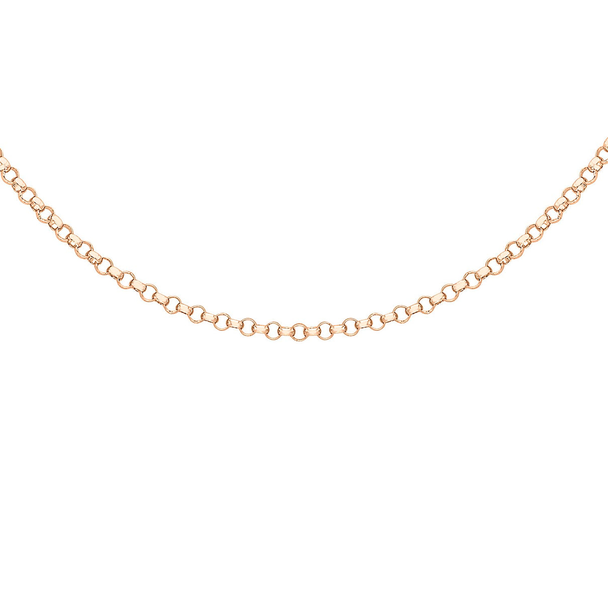 1.7mm Round Belcher Chain 18 Inch in 9K Rose Gold 7590793 3