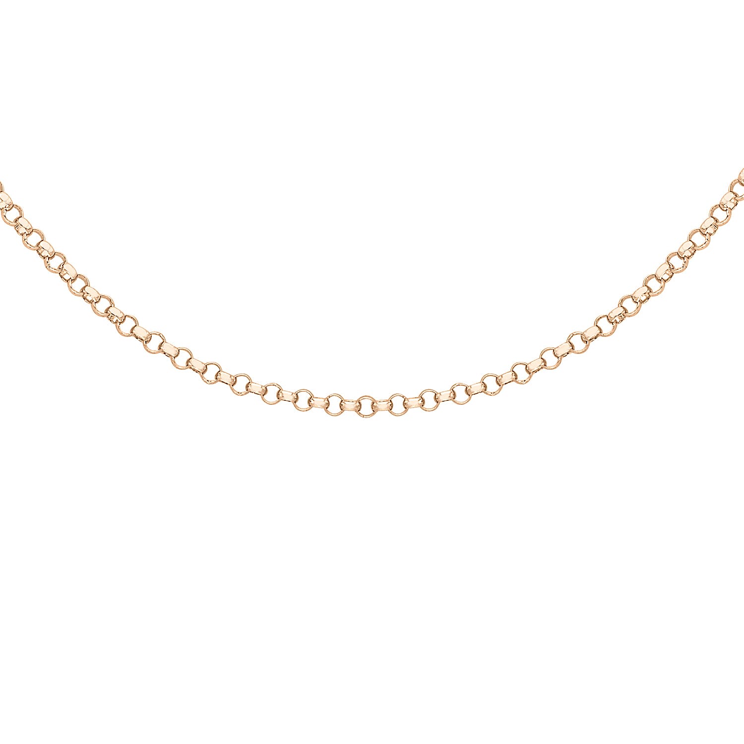 1.7mm Round Belcher Chain 24 Inch in 9K Rose Gold 7590768 3