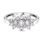 9K White Gold SGL Certified Diamond (G-H) Boat Ring 1.00 Ct.