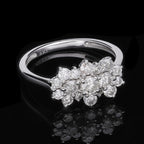 9K White Gold SGL Certified Diamond (G-H) Boat Ring 1.00 Ct.