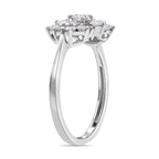 9K White Gold SGL Certified Diamond (G-H) Boat Ring 1.00 Ct.
