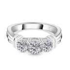 NY Close Out 14K White Gold Diamond (I1-I2-G-H) Trilogy Ring 1.00 Ct.