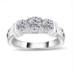 NY Close Out 14K White Gold Diamond (I1-I2-G-H) Trilogy Ring 1.00 Ct.